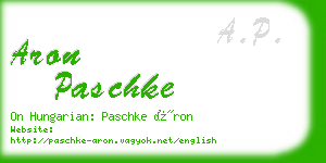 aron paschke business card